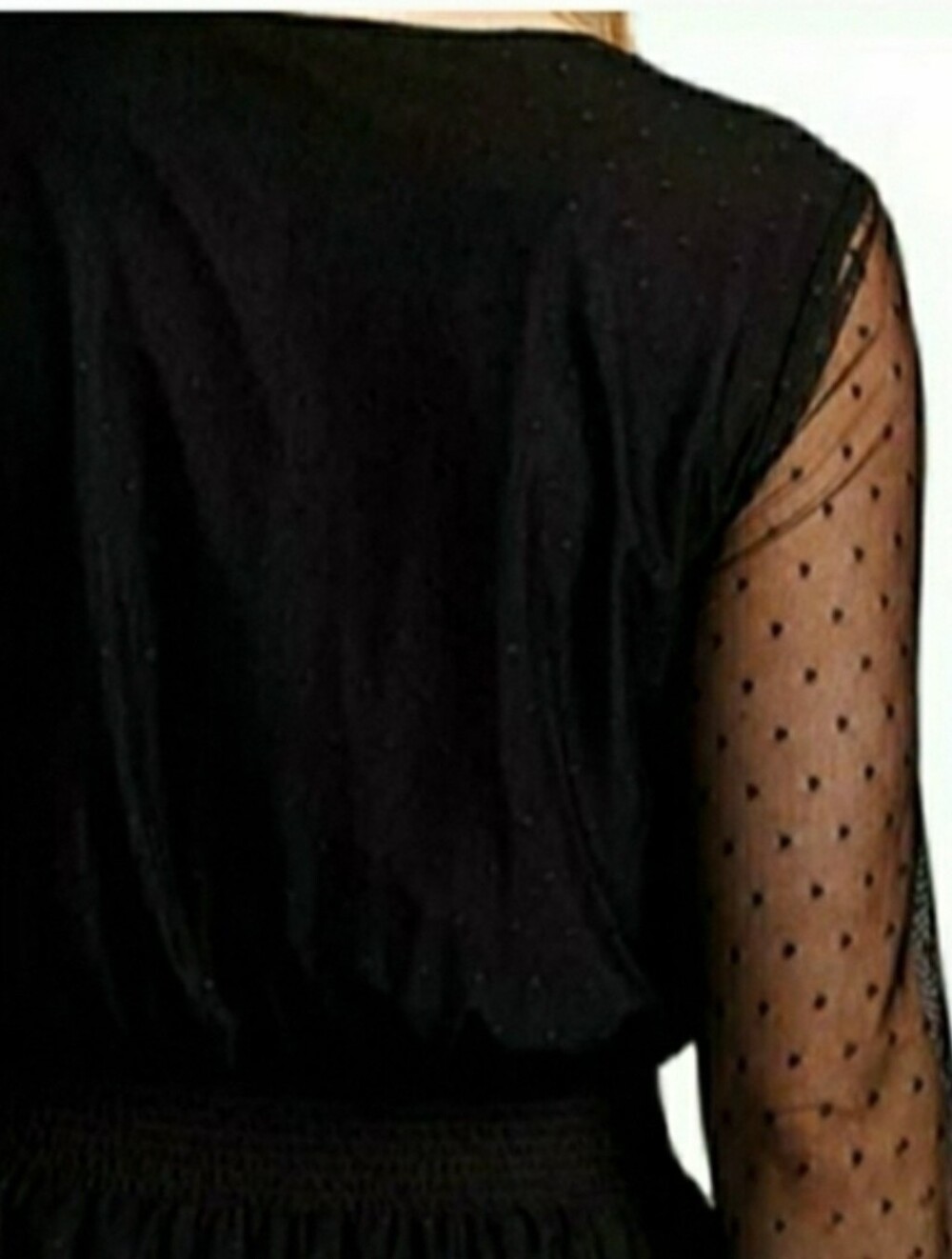 Romper Shorts Black Sheer Sleeves Swiss Dot Daniel Rainn Designer 🦋 Retail $69- - Picture 8 of 14